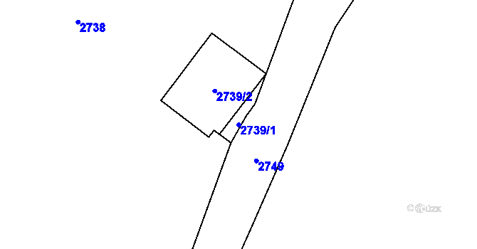 Parcela st. 2739/1 v KÚ Mohelnice, Katastrální mapa
