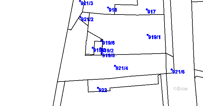 Parcela st. 919/5 v KÚ Mohelnice, Katastrální mapa