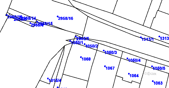 Parcela st. 1050/2 v KÚ Mohelnice, Katastrální mapa