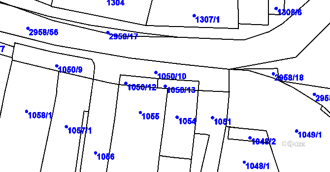 Parcela st. 1050/13 v KÚ Mohelnice, Katastrální mapa