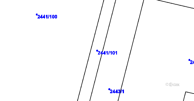 Parcela st. 2441/101 v KÚ Mohelnice, Katastrální mapa
