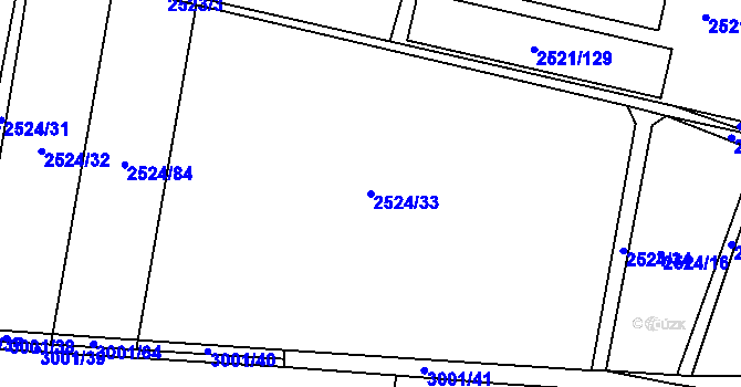 Parcela st. 2524/33 v KÚ Mohelnice, Katastrální mapa