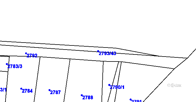 Parcela st. 2793/43 v KÚ Mohelnice, Katastrální mapa