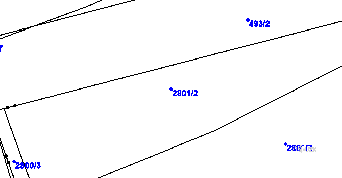 Parcela st. 2801/2 v KÚ Mohelnice, Katastrální mapa