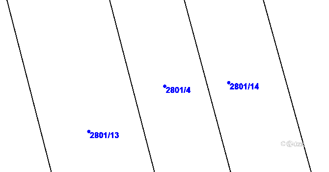 Parcela st. 2801/4 v KÚ Mohelnice, Katastrální mapa