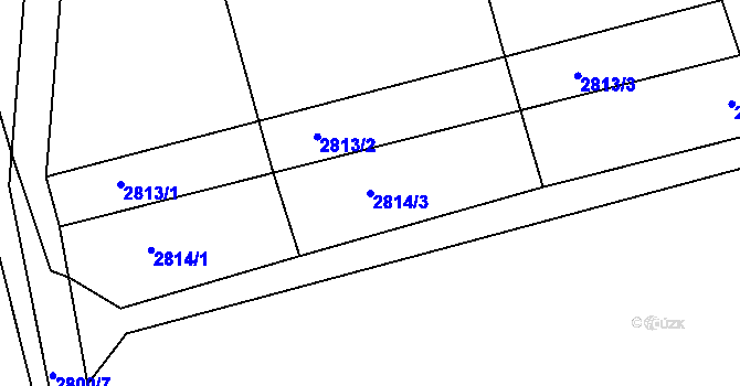 Parcela st. 2814/3 v KÚ Mohelnice, Katastrální mapa