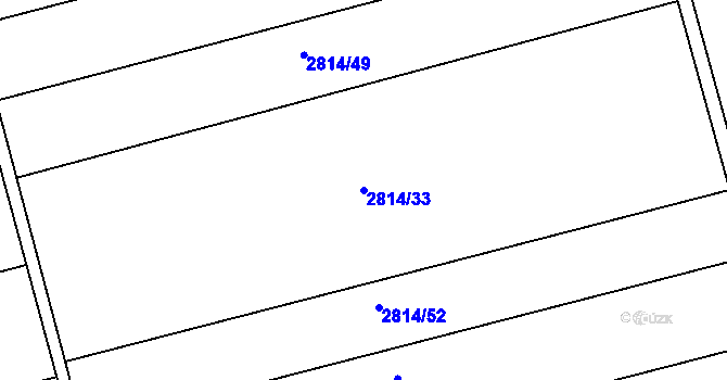 Parcela st. 2814/33 v KÚ Mohelnice, Katastrální mapa