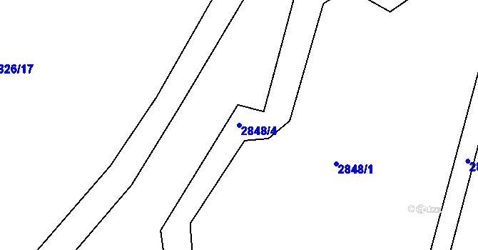 Parcela st. 2848/4 v KÚ Mohelnice, Katastrální mapa