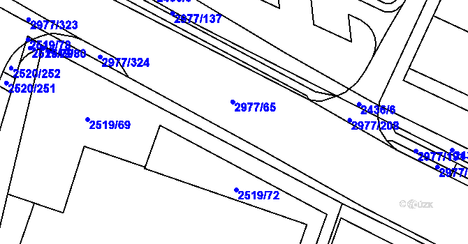 Parcela st. 2977/57 v KÚ Mohelnice, Katastrální mapa