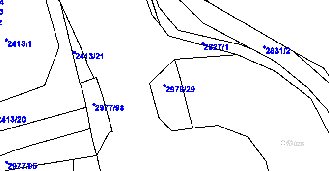 Parcela st. 2978/29 v KÚ Mohelnice, Katastrální mapa