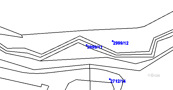 Parcela st. 2999/11 v KÚ Mohelnice, Katastrální mapa