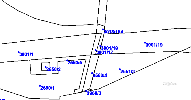 Parcela st. 3001/17 v KÚ Mohelnice, Katastrální mapa