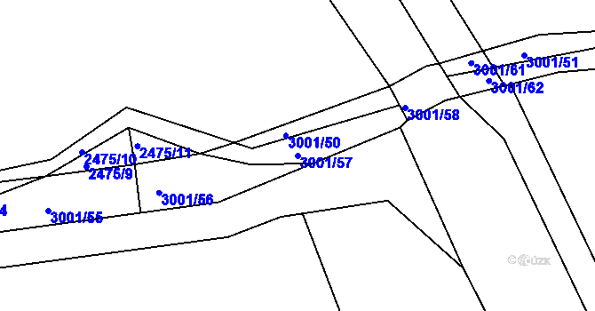 Parcela st. 3001/57 v KÚ Mohelnice, Katastrální mapa