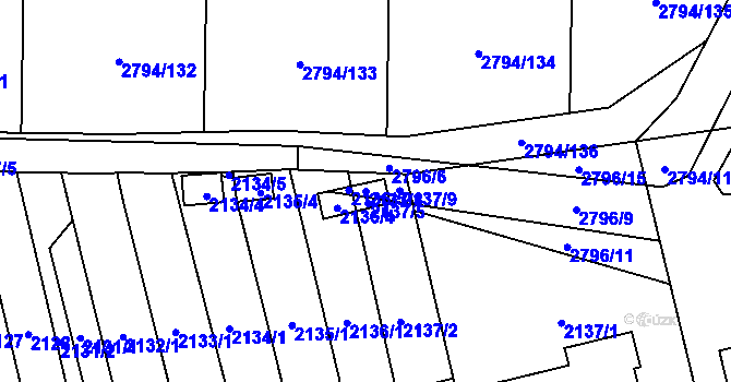 Parcela st. 2137/8 v KÚ Mohelnice, Katastrální mapa