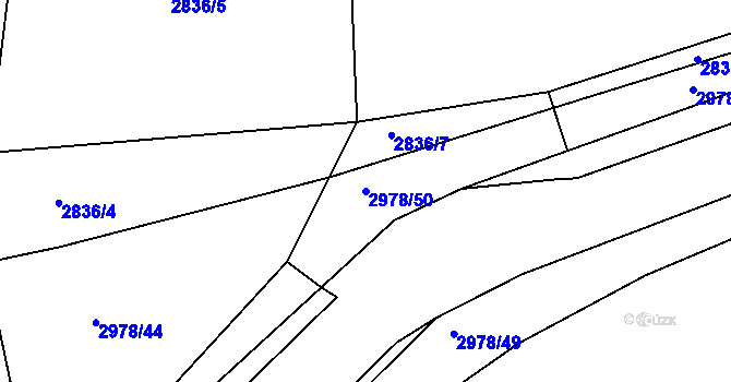 Parcela st. 2978/50 v KÚ Mohelnice, Katastrální mapa
