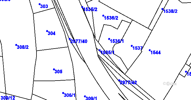 Parcela st. 2977/107 v KÚ Mohelnice, Katastrální mapa