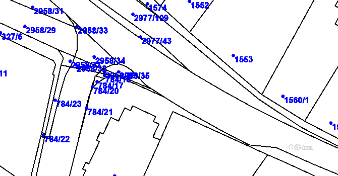 Parcela st. 2977/112 v KÚ Mohelnice, Katastrální mapa