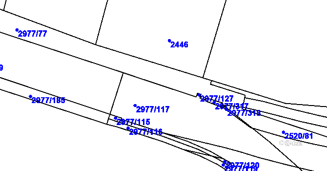 Parcela st. 2977/126 v KÚ Mohelnice, Katastrální mapa