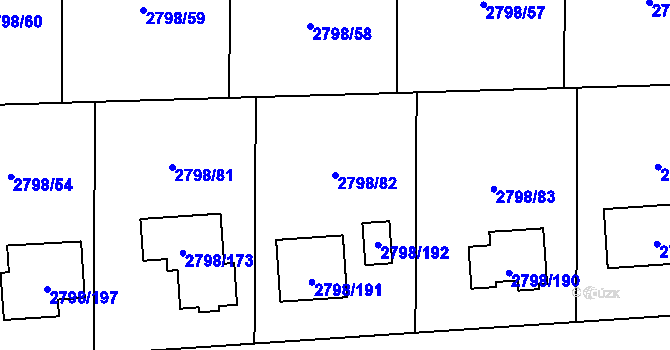 Parcela st. 2798/82 v KÚ Mohelnice, Katastrální mapa