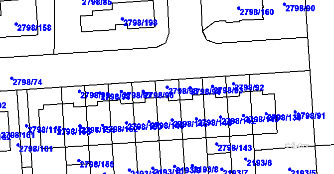 Parcela st. 2798/95 v KÚ Mohelnice, Katastrální mapa