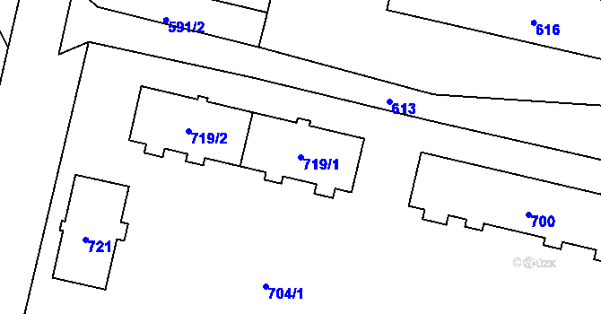 Parcela st. 719/1 v KÚ Mohelnice, Katastrální mapa