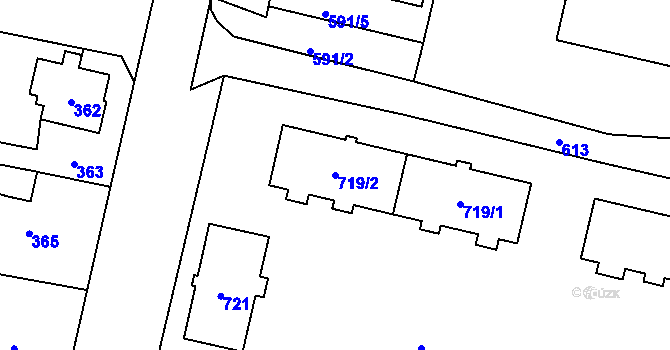 Parcela st. 719/2 v KÚ Mohelnice, Katastrální mapa