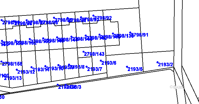 Parcela st. 2798/141 v KÚ Mohelnice, Katastrální mapa