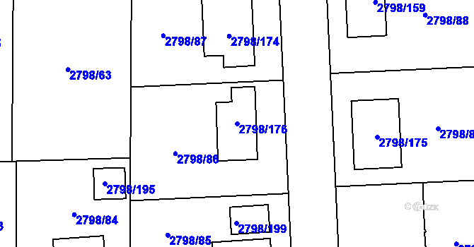 Parcela st. 2798/176 v KÚ Mohelnice, Katastrální mapa