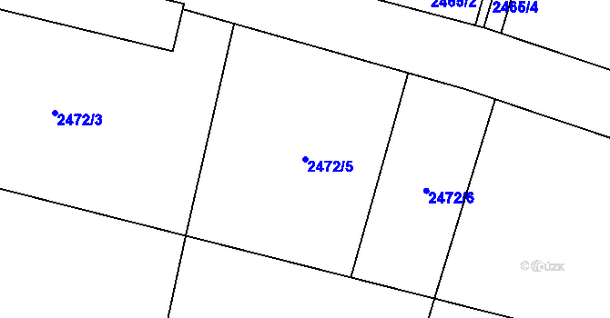 Parcela st. 2472/5 v KÚ Mohelnice, Katastrální mapa