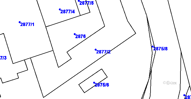 Parcela st. 2877/2 v KÚ Mohelnice, Katastrální mapa