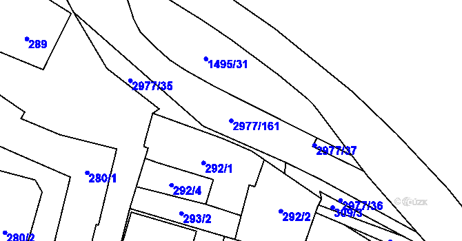 Parcela st. 2977/161 v KÚ Mohelnice, Katastrální mapa