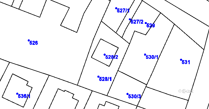 Parcela st. 528/2 v KÚ Mohelnice, Katastrální mapa