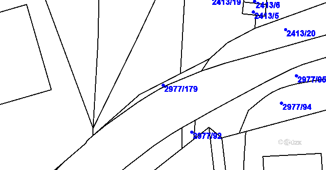 Parcela st. 2977/179 v KÚ Mohelnice, Katastrální mapa