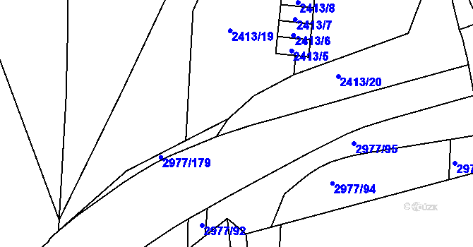 Parcela st. 2977/181 v KÚ Mohelnice, Katastrální mapa