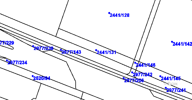Parcela st. 2441/131 v KÚ Mohelnice, Katastrální mapa