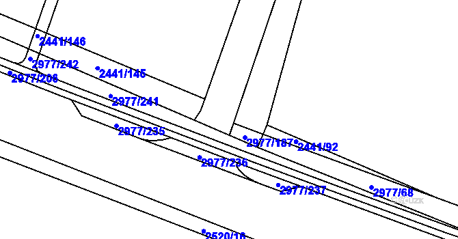 Parcela st. 2441/132 v KÚ Mohelnice, Katastrální mapa