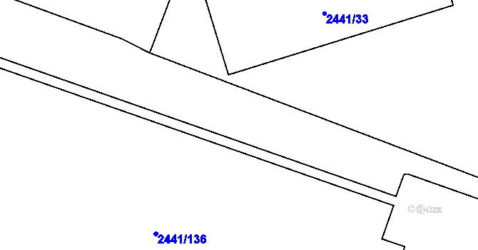 Parcela st. 2441/135 v KÚ Mohelnice, Katastrální mapa