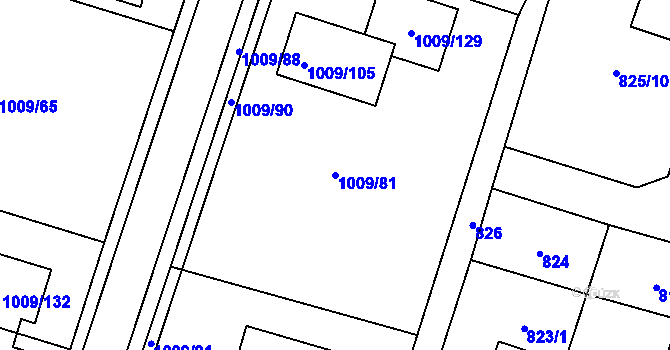 Parcela st. 1009/81 v KÚ Mohelnice, Katastrální mapa