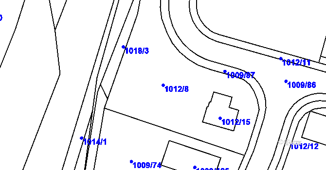 Parcela st. 1012/8 v KÚ Mohelnice, Katastrální mapa