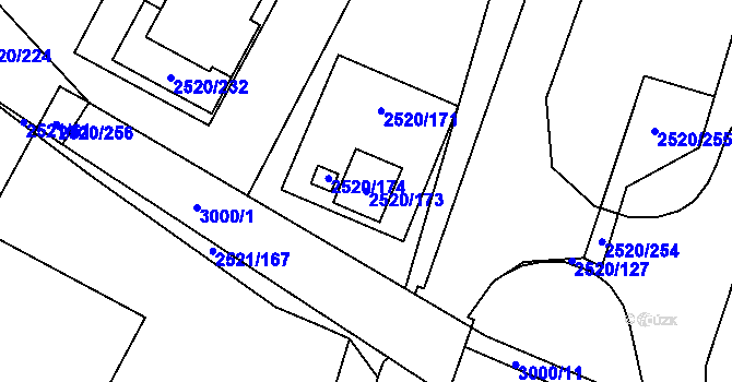 Parcela st. 2520/173 v KÚ Mohelnice, Katastrální mapa