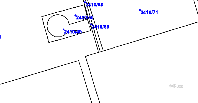 Parcela st. 2441/152 v KÚ Mohelnice, Katastrální mapa