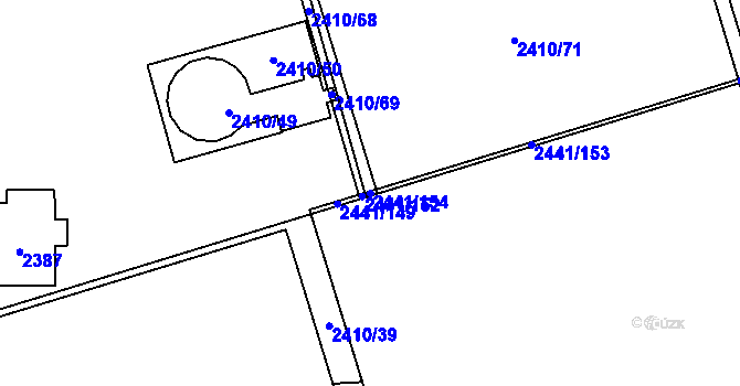 Parcela st. 2441/154 v KÚ Mohelnice, Katastrální mapa