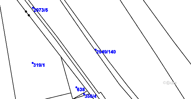 Parcela st. 2549/140 v KÚ Mohelnice, Katastrální mapa