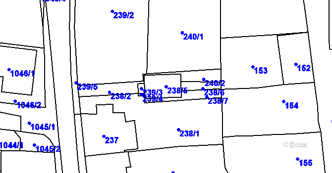 Parcela st. 238/5 v KÚ Mohelnice, Katastrální mapa