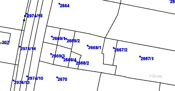 Parcela st. 2668/1 v KÚ Mohelnice, Katastrální mapa