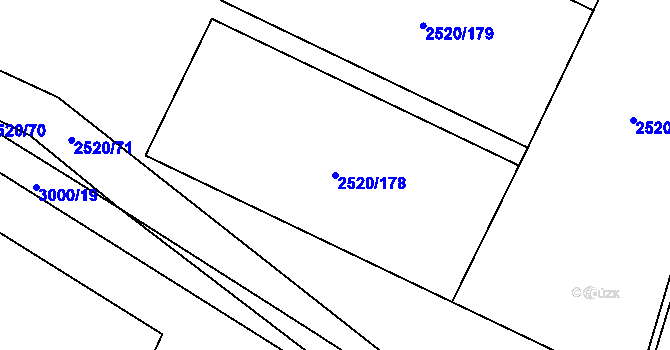 Parcela st. 2520/178 v KÚ Mohelnice, Katastrální mapa