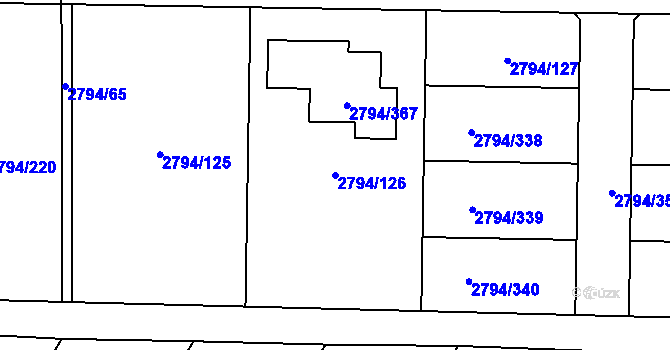Parcela st. 2794/126 v KÚ Mohelnice, Katastrální mapa