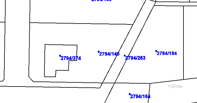 Parcela st. 2794/140 v KÚ Mohelnice, Katastrální mapa