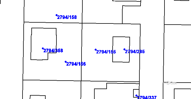Parcela st. 2794/155 v KÚ Mohelnice, Katastrální mapa