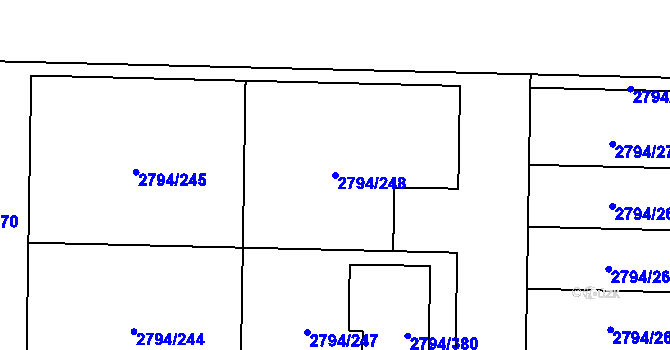 Parcela st. 2794/248 v KÚ Mohelnice, Katastrální mapa